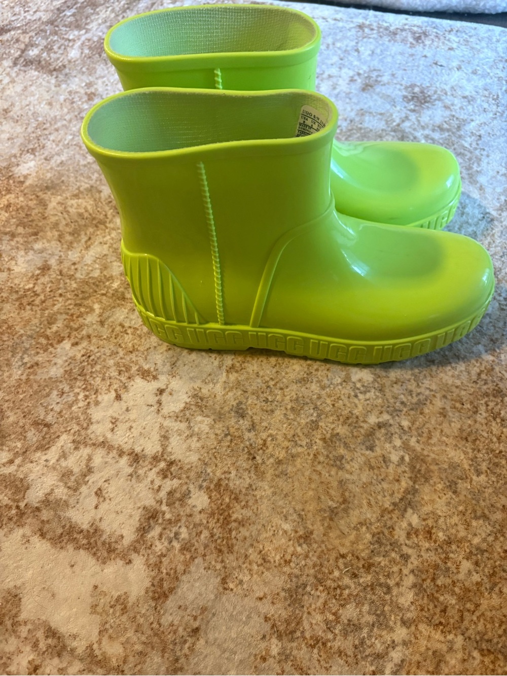UGG Kids Neon Lime Waterproof Rain Boots
